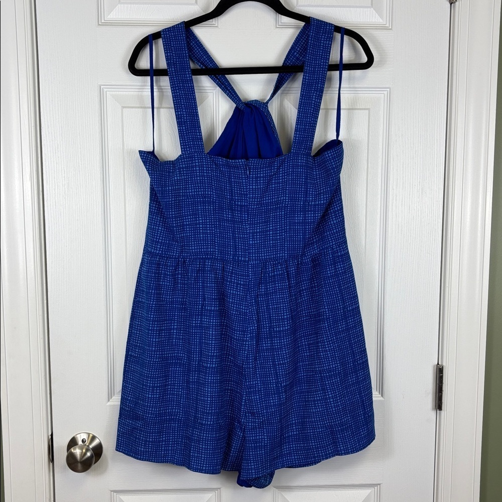 NWT Vineyard Vines tide blue basketweave halter jumpsuit sz 14 - Picture 5 of 7